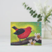 Scarlet Tanager Postkarte (Stehend Vorderseite)