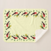Scarlet Tanagers Bird Art Sherpa Blanka Sherpadecke (Vorderseite (Horizontal))