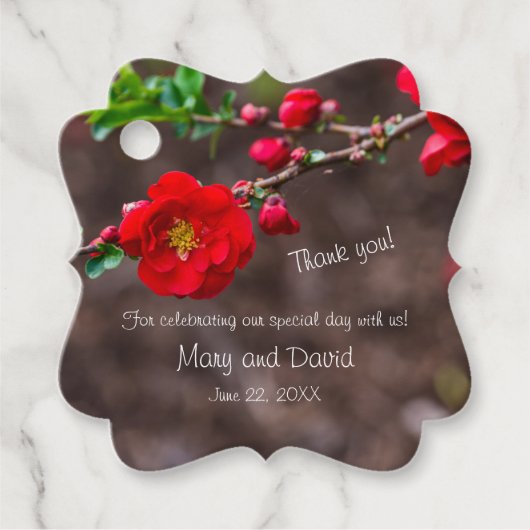 Scarlet Top Wedding Geschenkanhänger (Vorderseite)