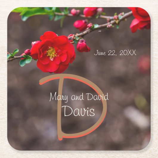 Scarlet Top Wedding Untersetzer (Vorderseite)