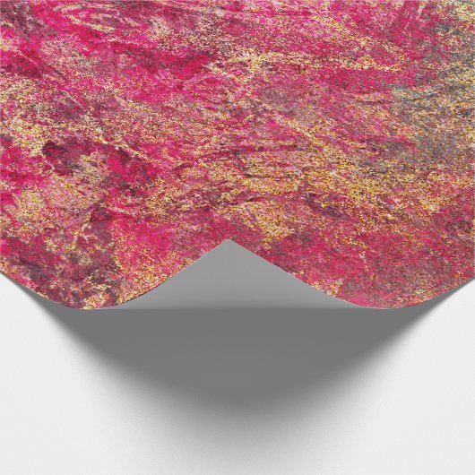 Scarlet und Goldmarmor Geschenkpapier (Ecke)