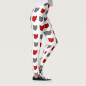 Scarlet-und Grau-Staat von Ohio-Muster Leggings (Rechts)