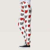 Scarlet-und Grau-Staat von Ohio-Muster Leggings (Links)