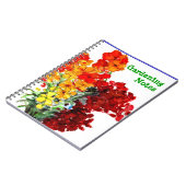 Scarlet und Orange Wallflocken GartenNotebook Notizblock (Linke Seite)
