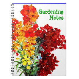 Scarlet und Orange Wallflocken GartenNotebook Notizblock