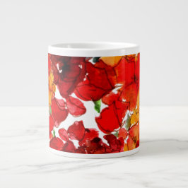 Scarlet und Orangefarbene Watercolor-Tapeten auf W Jumbo-Tasse