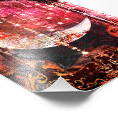 Scarlet und Sepia Mystical Moon Crystals Fotodruck (Ecke)
