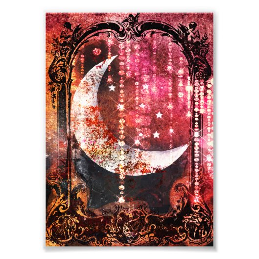 Scarlet und Sepia Mystical Moon Crystals Fotodruck (Vorne)