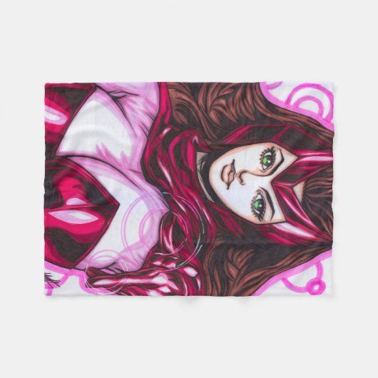 Scarlet Witch ~ Wanda Maximoff Fleecedecke (Vorderseite (Horizontal))
