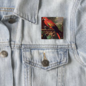 ScarletMacaw in einer Landschaft (Öl auf Leinwand) Button (Beispiel)