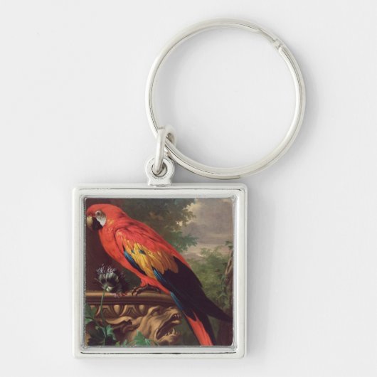ScarletMacaw in einer Landschaft (Öl auf Leinwand) Schlüsselanhänger (Vorne)