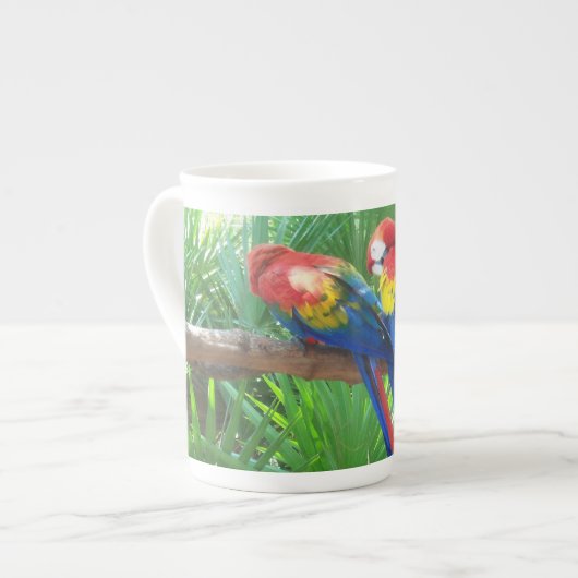 Scarletmacaws-Knochen-China-Tasse Porzellantasse (Vorderseite Links)