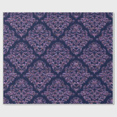 Scarletphylo Elegant Royal Bleu Damask 30" x 6' Geschenkpapier (Flach)