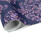 Scarletphylo Elegant Royal Bleu Damask 30" x 6' Geschenkpapier (Rolleneckpunkt)