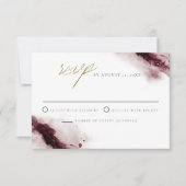 SCARLETT | Boho Burgundy and Gold RSVP Card Einladung (Vorderseite)