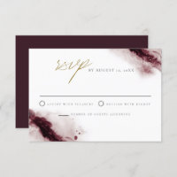SCARLETT | Boho Burgundy and Gold RSVP Card