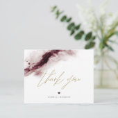 SCARLETT Boho Burgundy Watercolor Dankeschön Karte (Stehend Vorderseite)