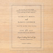 Scarlett Border Elegante Hochzeit Acryleinladungen (Vorderseite)
