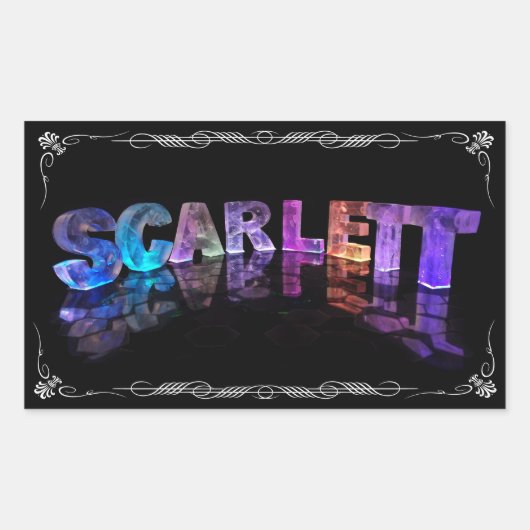 Scarlett - das NamensScarlett in 3D beleuchtet Rechteckiger Aufkleber (Vorderseite)