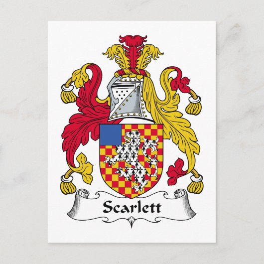 Scarlett-Familienwappen Postkarte (Vorderseite)