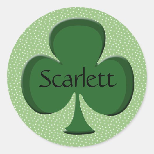 Scarlett Kleeblatt Name Stickers / Umschlag Aufkle (Vorderseite)