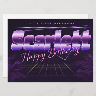 Scarlett Name Vorname lila retro Karte Geburtstag