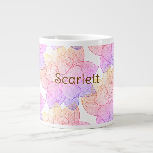 Scarlett Personalisierter Blumenname Latte-Mug Jumbo-Tasse (Vorderseite)
