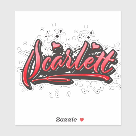 Scarlett red Heart Graffiti Aufkleber Sticker (Blatt)
