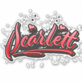 Scarlett red Heart Graffiti Aufkleber Sticker (Vorderseite)