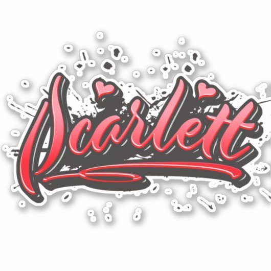 Scarlett red Heart Graffiti Aufkleber Sticker (Vorderseite)