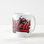 Scarlett red Heart Graffiti Tasse Kaffeetasse (VorderseiteRechts)