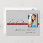Scarlett und Gray Abschluss Danke Postkarte (Vorne/Hinten)