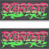 Scarlett Vorname Name Graffiti Aufkleber Sticker (Vorderseite)