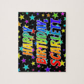 "SCARLETT" Vorname, Spaß "GLÜCKLICHER GEBURTSTAG" Puzzle (Vertikal)