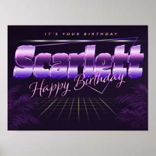 Scarlettname Vorname lila retro Poster Geburtstag