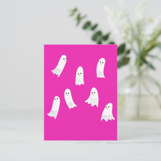 Scarry Halloween Ghosts Scandi Spooki Design Postkarte (Stehend Vorderseite)