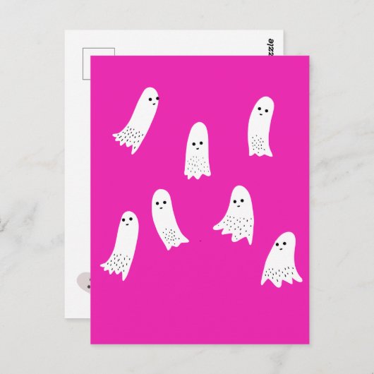 Scarry Halloween Ghosts Scandi Spooki Design Postkarte (Vorne/Hinten)