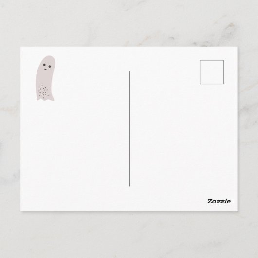Scarry Halloween Ghosts Scandi Spooki Design Postkarte (Rückseite)
