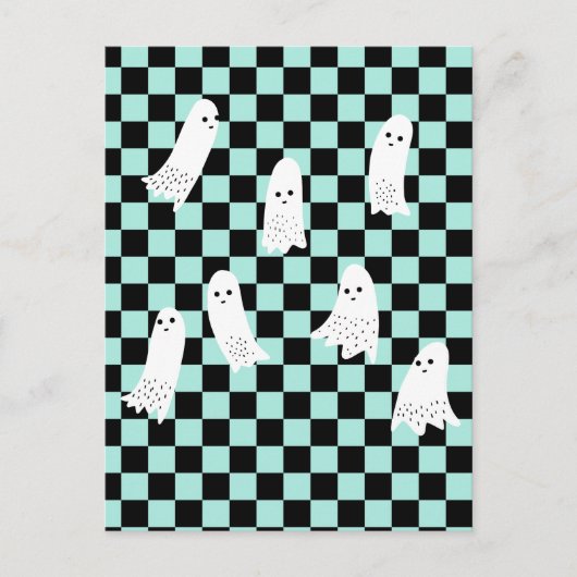 Scarry Halloween Ghosts Spooky Design überprüft Postkarte (Vorderseite)