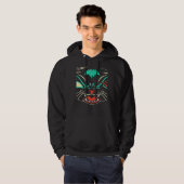 Scary Black Cat Face Graphic Cat Halloween Hoodie (Vorne ganz)