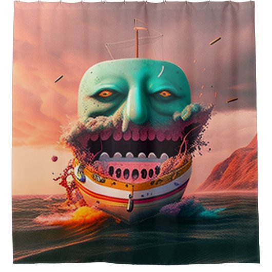 Scary boat duschvorhang (Vorderseite)