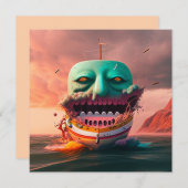 Scary boat feiertagskarte (Vorne/Hinten)