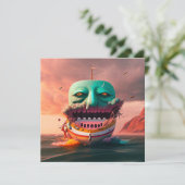 Scary boat feiertagskarte (Stehend Vorderseite)