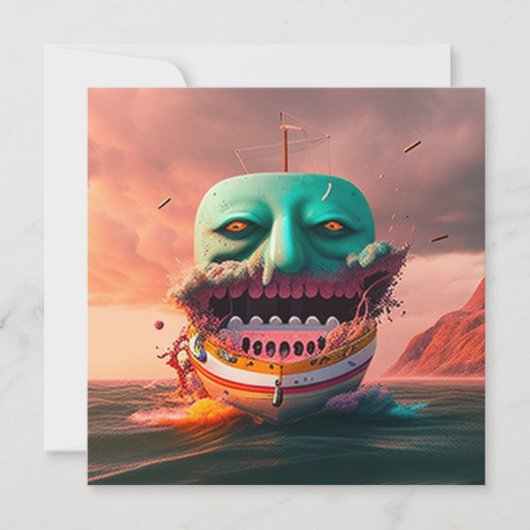 Scary boat feiertagskarte (Vorderseite)