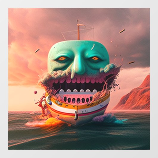 Scary boat fensteraufkleber (Blatt)