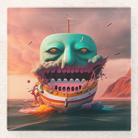 Scary boat glasuntersetzer (Vorderseite)