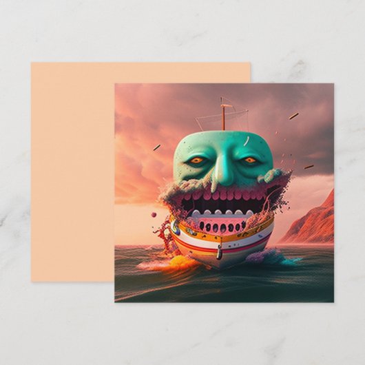 Scary Boat Karte (Vorne/Hinten)