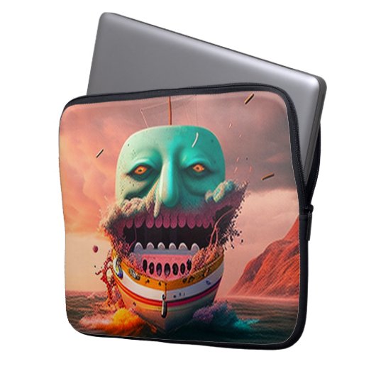 Scary Boat Laptopschutzhülle (Vorderseite Links)
