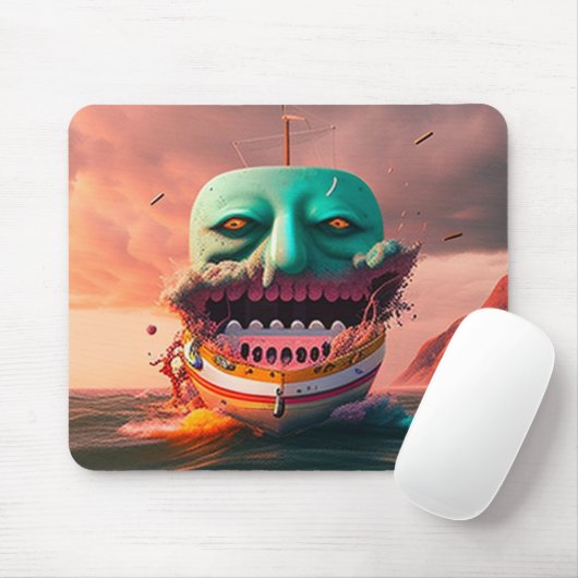 Scary Boat Mousepad (Mit Mouse)