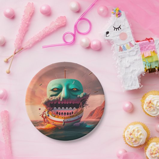 Scary boat pappteller (Party)